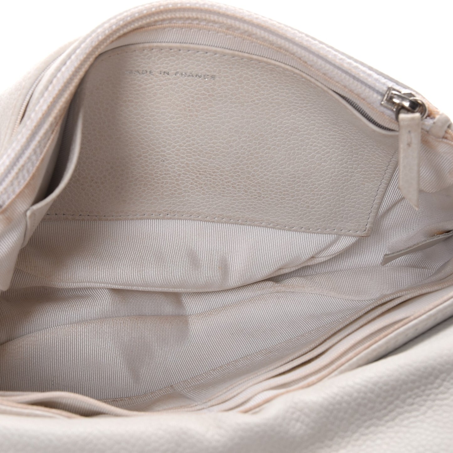Caviar Half Moon Wallet On Chain WOC White