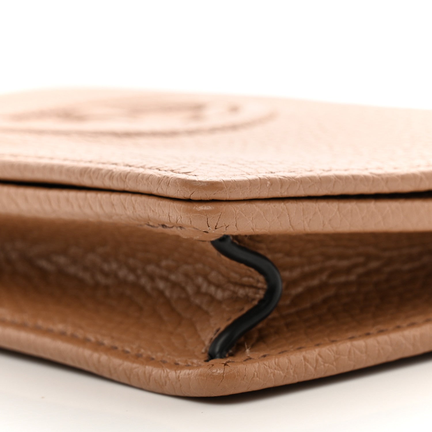 Gucci Pebbled Calfskin Soho Wallet On Chain Camelia 8 of 9