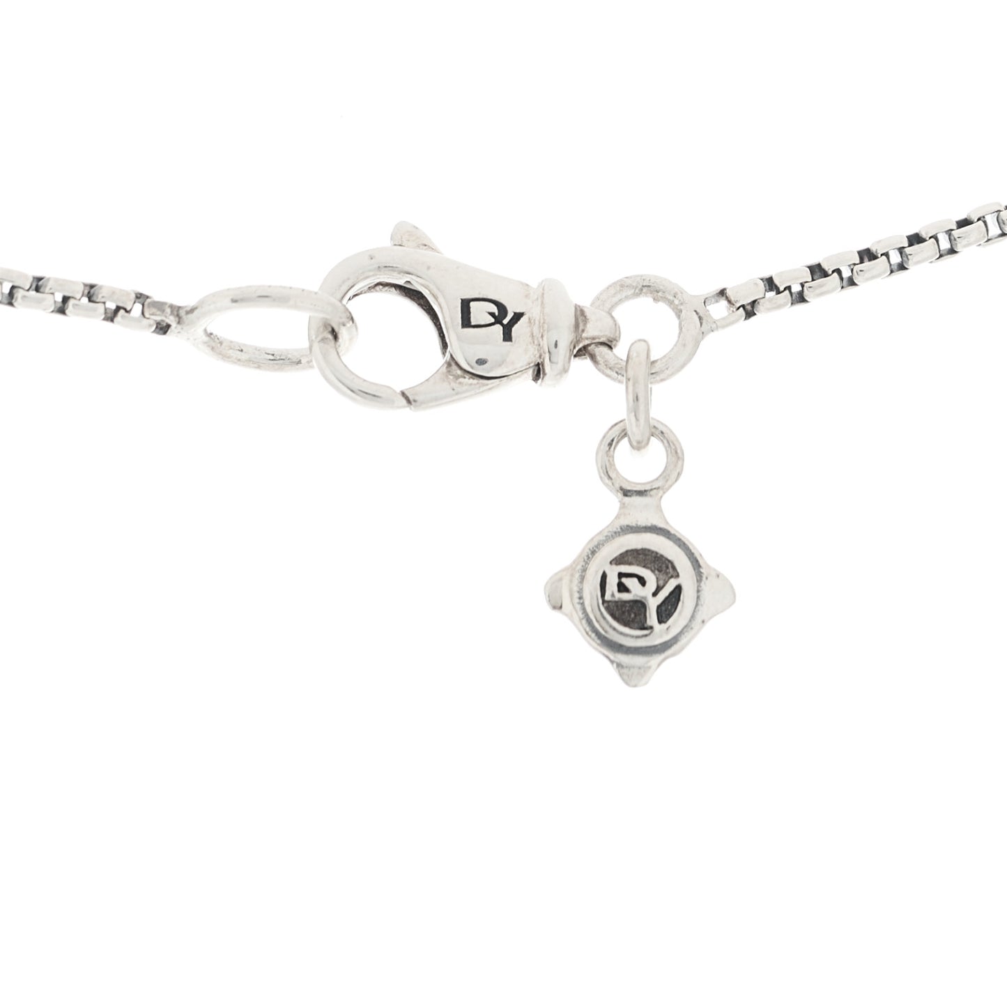 Sterling Silver Diamond Black Onyx 7mm Chatelaine Pave Bezel Pendant Necklace