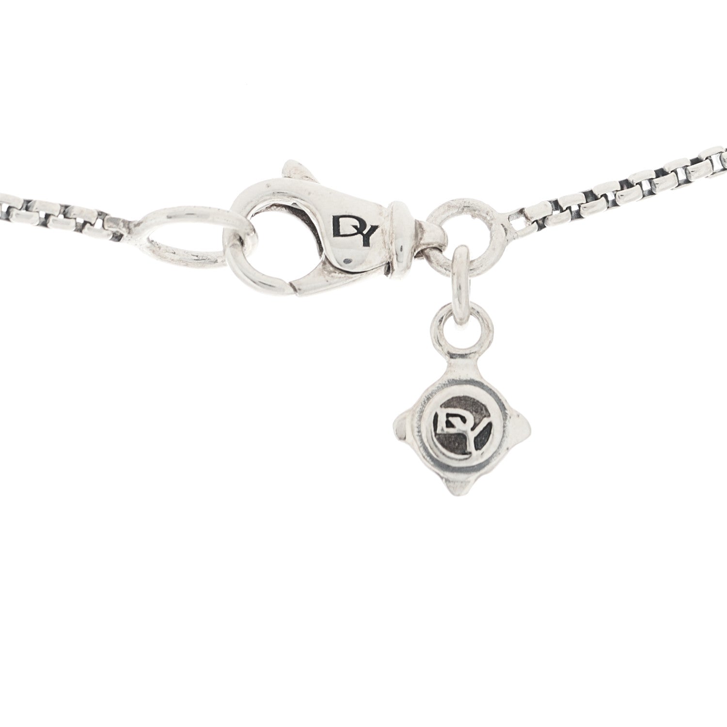 David Yurman Sterling Silver Diamond Black Onyx 7mm Chatelaine Pave Bezel Pendant Necklace 6 of 6