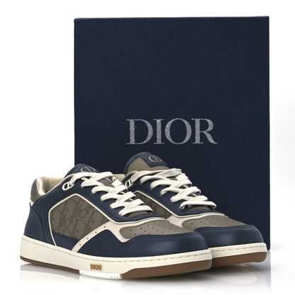 Christian Dior Smooth Calfskin Oblique Galaxy Perforated Mens B27 Low Top Sneakers 41 Brown Deep Grey 12 of 12