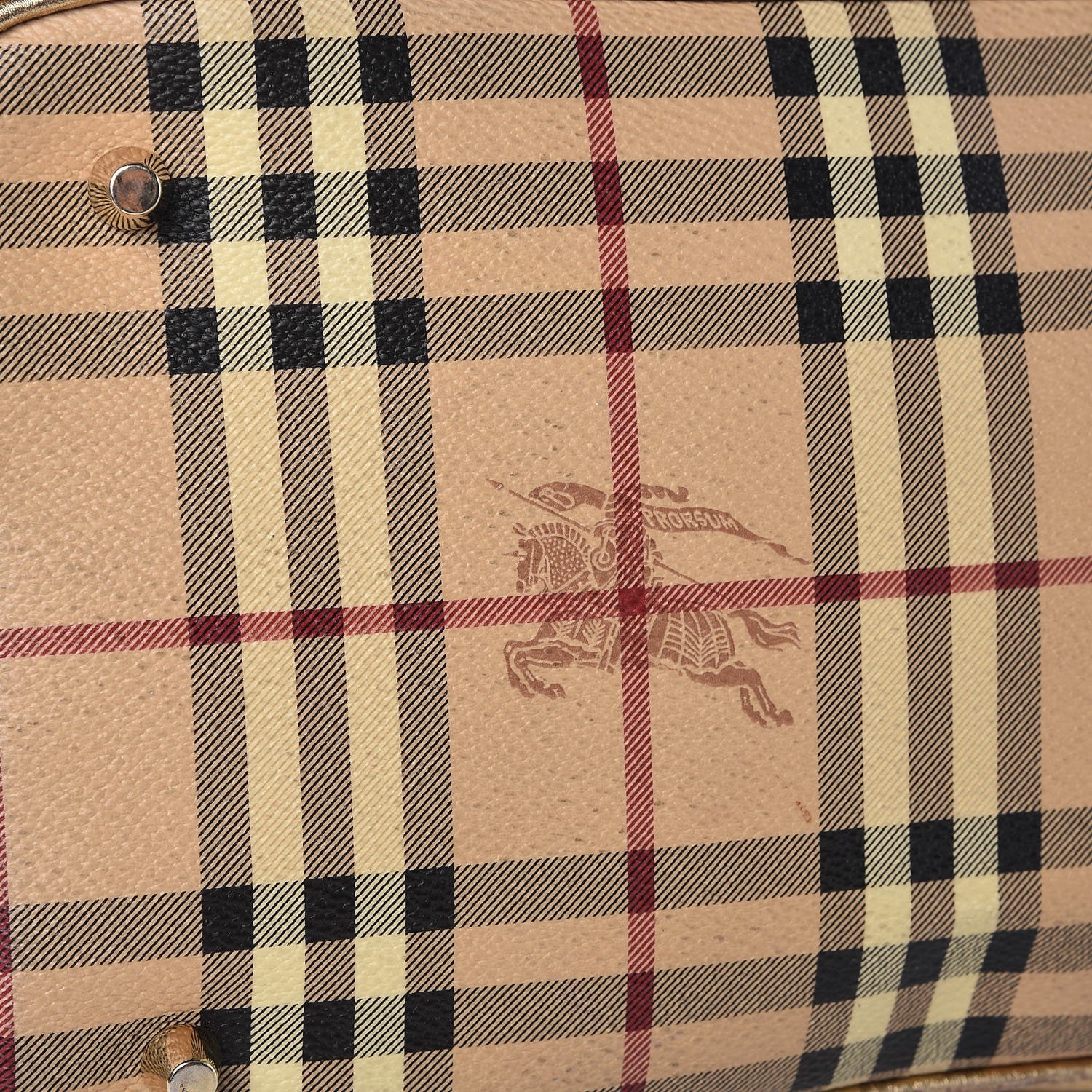 Burberry Haymarket Check Drawstring Claudia Bag Gold 16 of 17
