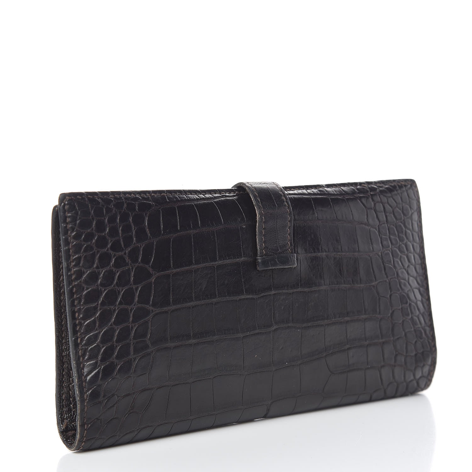 Hermes Matte Alligator Bearn Wallet Chocolate 3 of 7