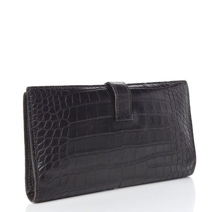 Hermes Matte Alligator Bearn Wallet Chocolate 3 of 7