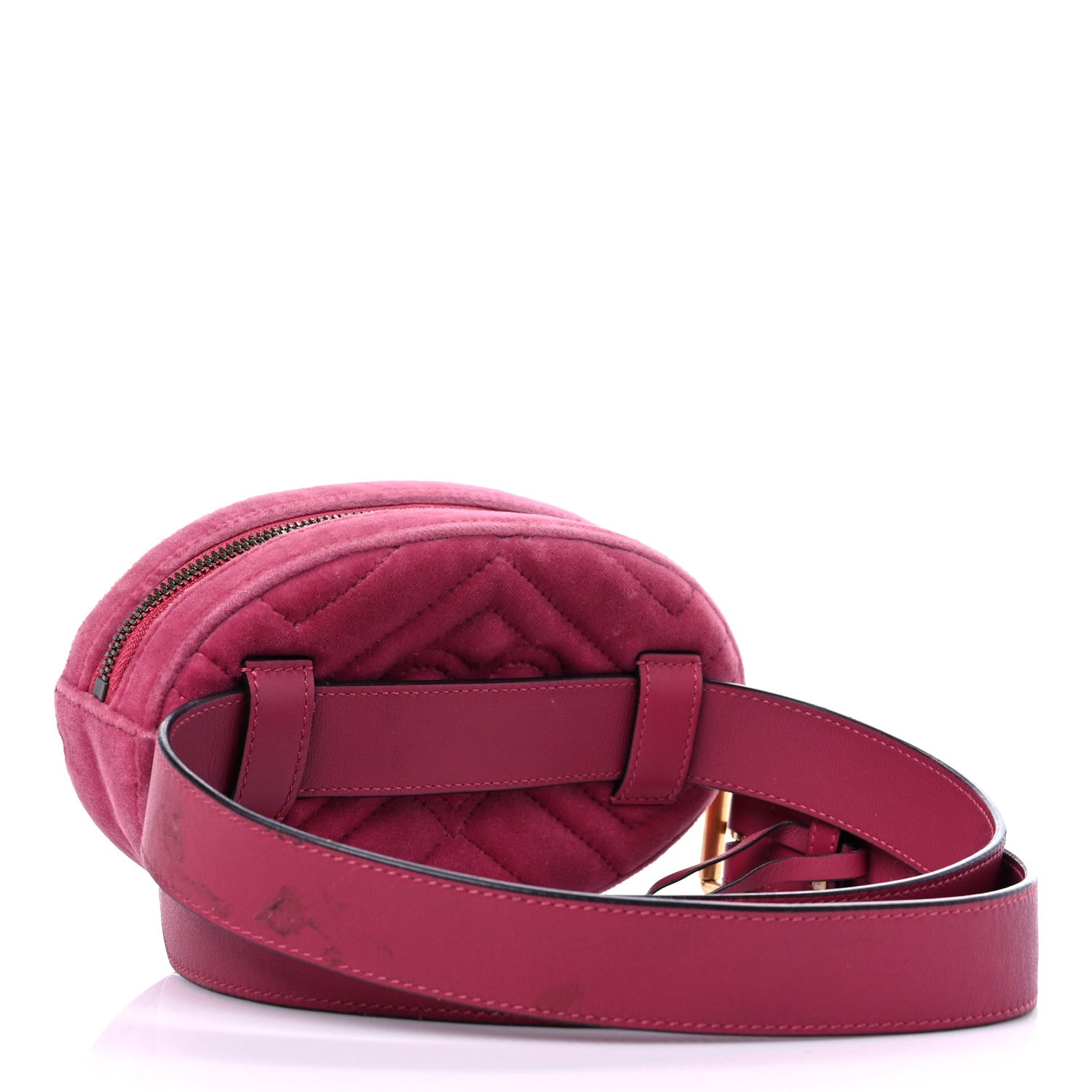 Gucci Velvet Matelasse GG Marmont Belt Bag 85 34 Light Raspberry Rose 2 of 8
