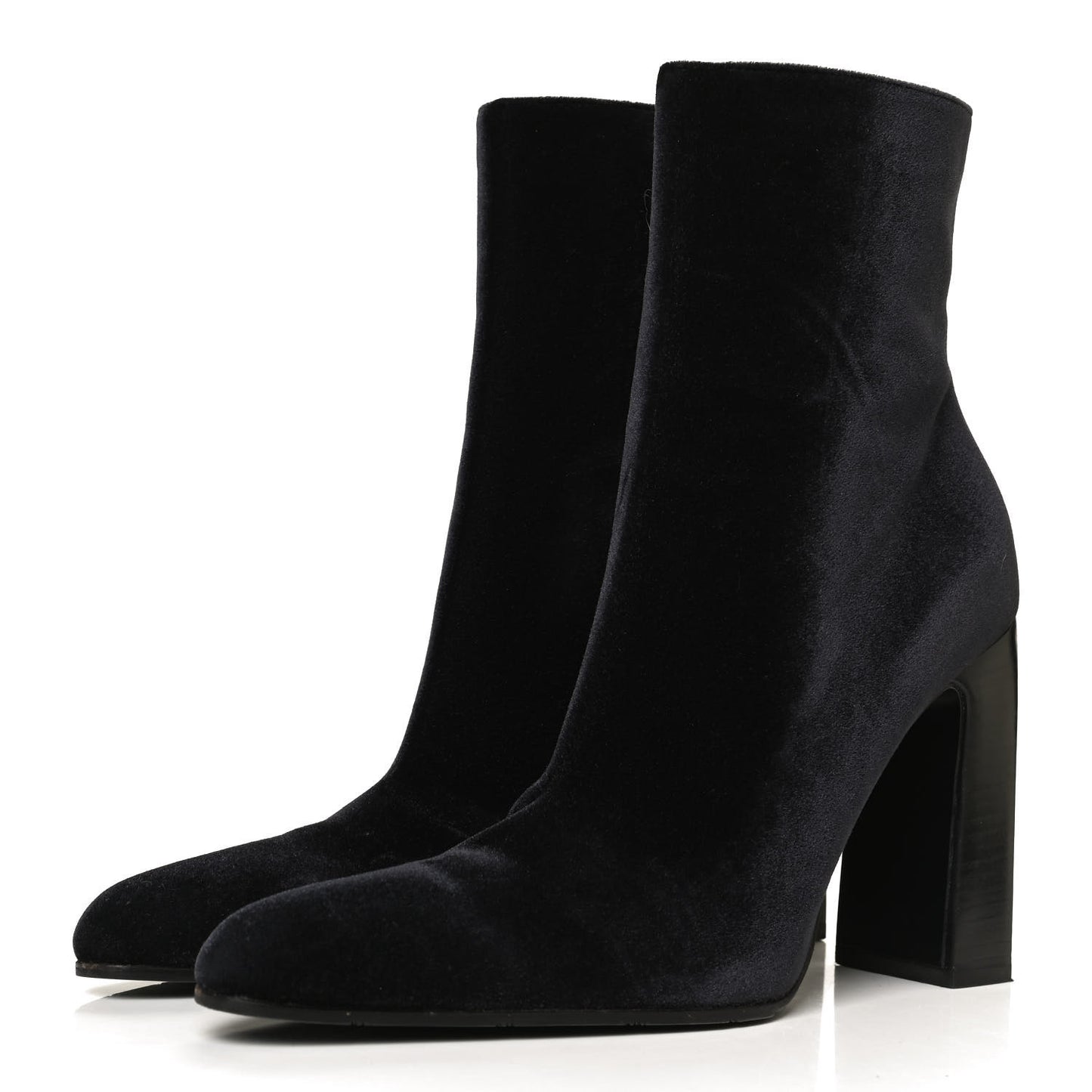 Smooth Velvet Ankle Boots 39 Black