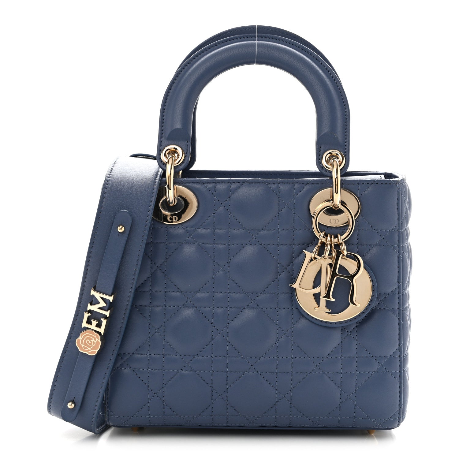 Christian Dior Lambskin Cannage Small My ABCDior Lady Dior Denim Blue 1 of 15
