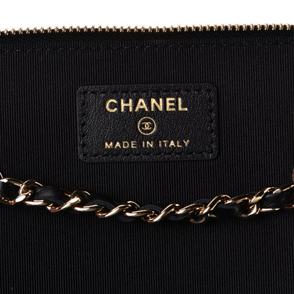 Chanel Lambskin Camellia Embossed Small Vanity Case With Chain Black 5 of 8