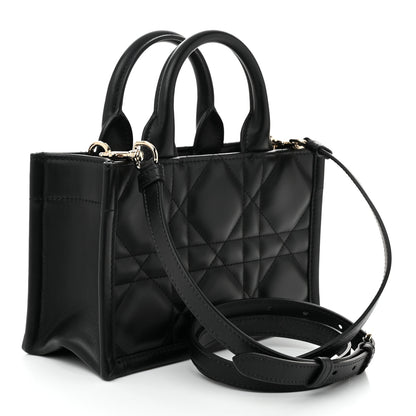 Christian Dior Calfksin Macrocannage Mini Book Tote Black 3 of 10