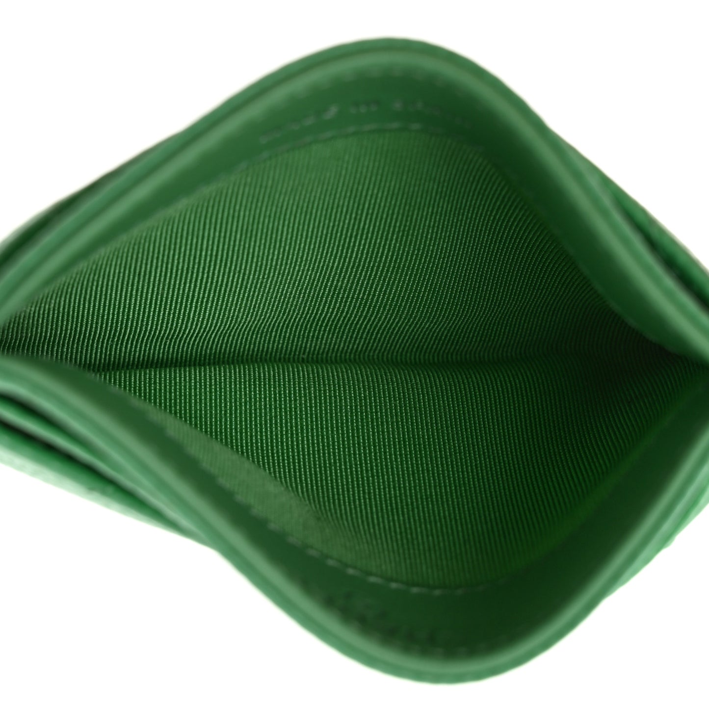 Caviar Chevron Quilted Card Holder Light Green