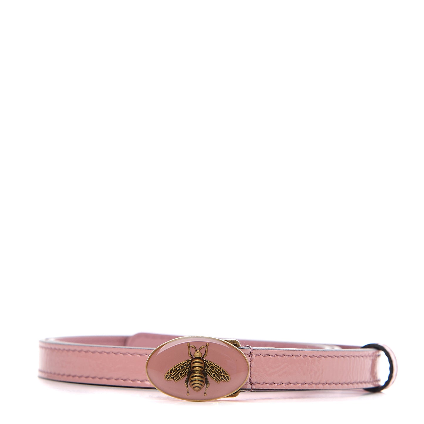 Skipper Calfskin Enamel Bee 15mm Belt 95 38 Carmine Rose