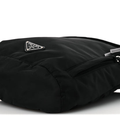 Prada Re-Nylon Vitello Metal Triangle Logo Sling Backpack Black 9 of 12