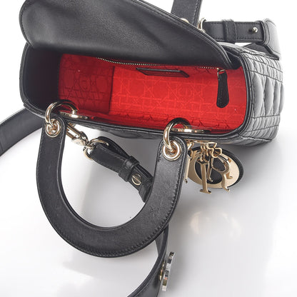 Christian Dior Lambskin Cannage Small Lucky Badges My Lady Dior Black 5 of 10