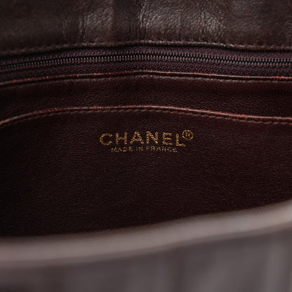 Chanel Canvas Calfskin Chocolate Bar Quilted CC Shoulder Bag Dark Brown 6 of 15