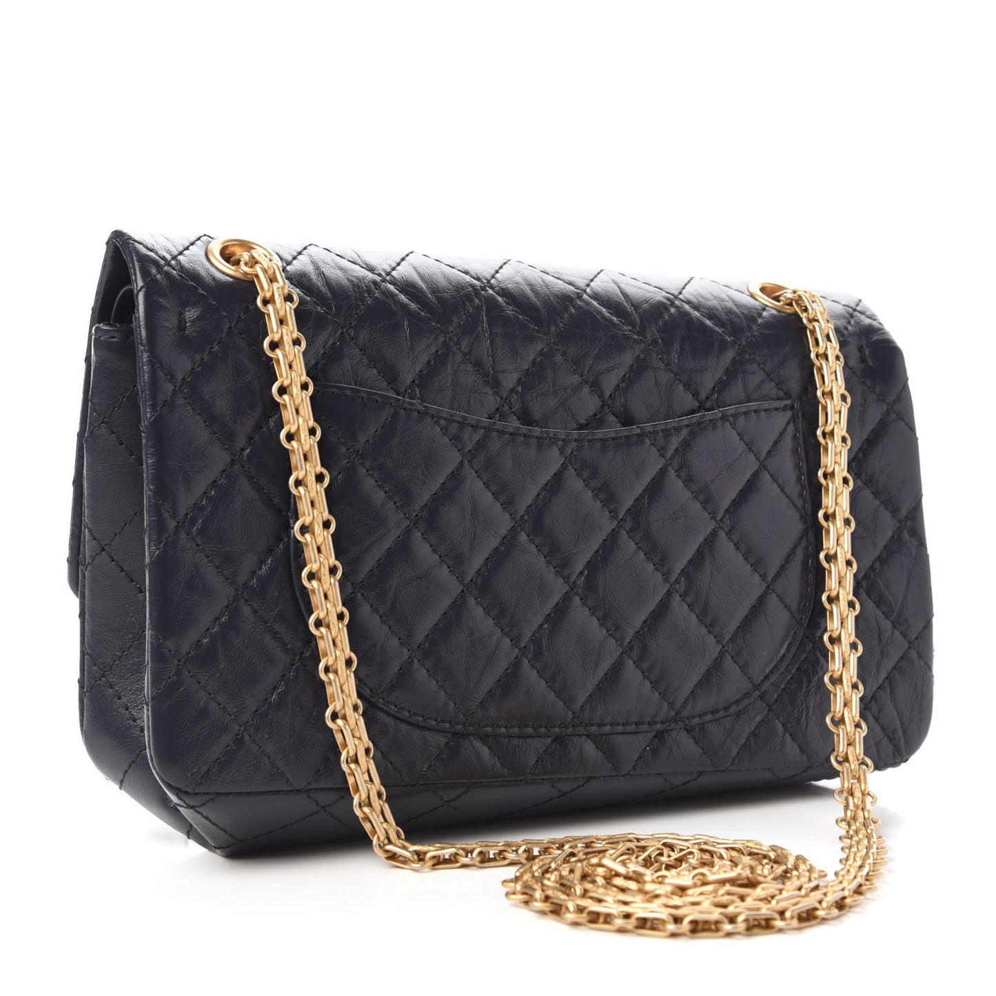 Aged Calfskin Quilted 2.55 Reissue 225 Flap Navy
