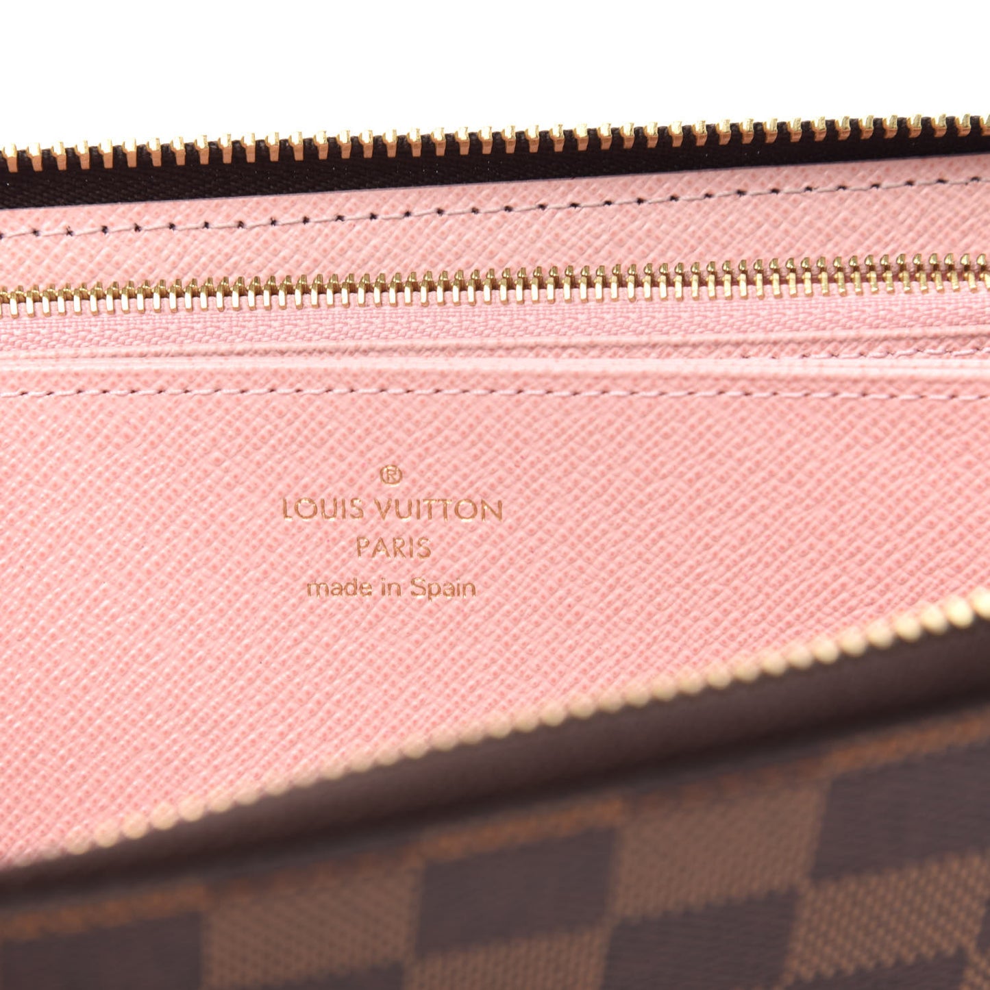 Damier Ebene Zippy Wallet Rose Ballerine