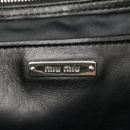 Miu Miu Nappa Matelasse Crystal Flap Clutch Black 6 of 12