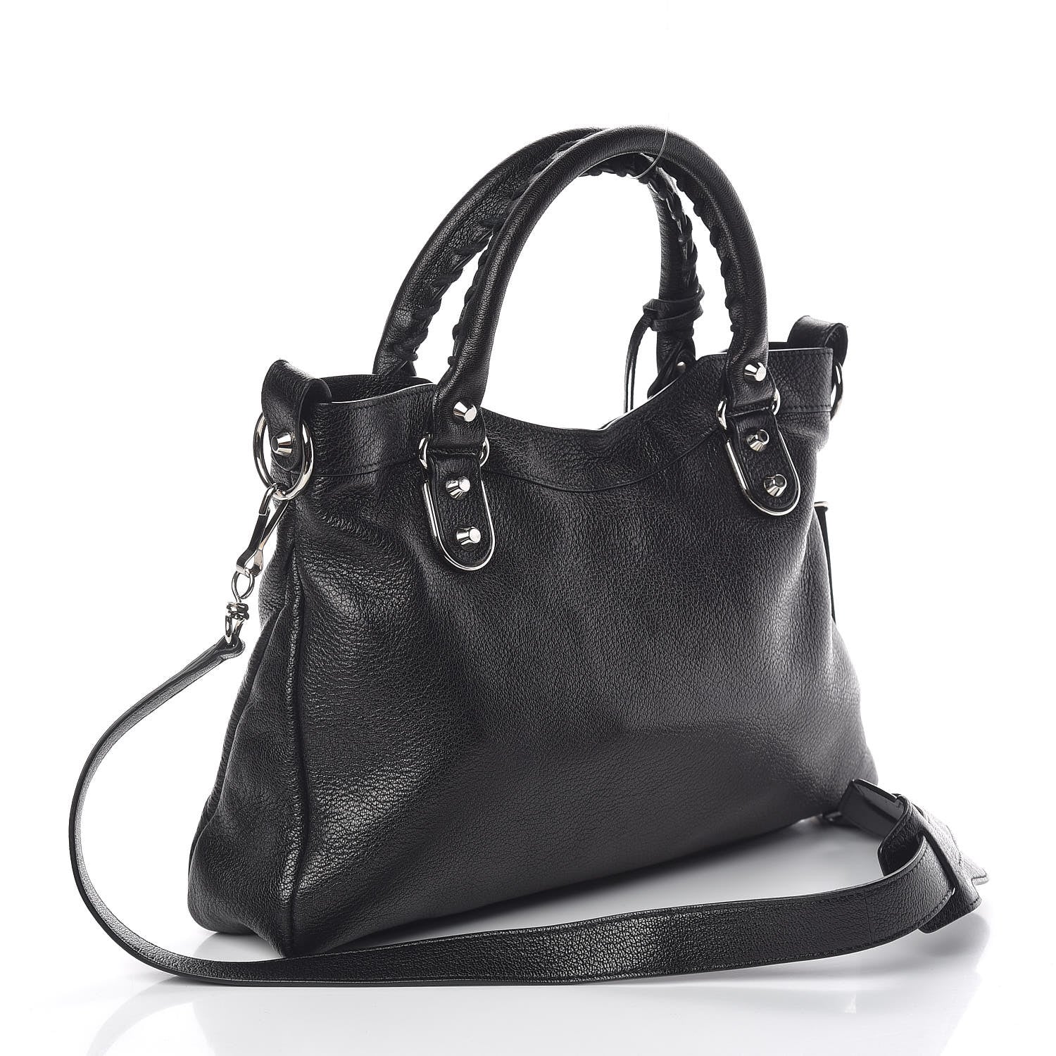Balenciaga Chevre Silver Metallic Edge Hardware Town Black 4 of 13