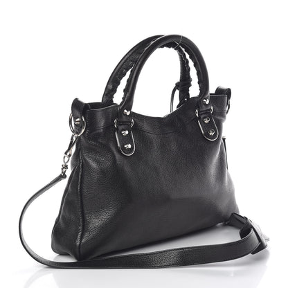 Balenciaga Chevre Silver Metallic Edge Hardware Town Black 4 of 13