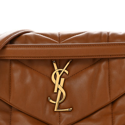 Saint Laurent Lambskin Quilted Small Loulou Puffer Monogram Chain Satchel Dark Honey 8 of 11