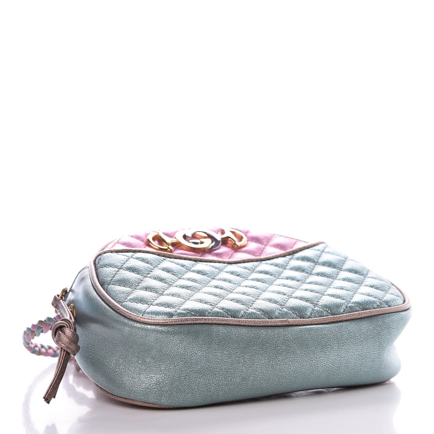 Laminated Nappa Trapuntata Mini Zumi Dome Shoulder Bag Rosa Lago Rame