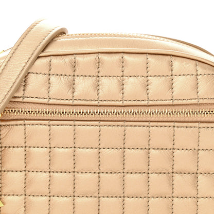 Celine Laminated Calfskin Quilted Small C Charm Bag Gold 9 of 13