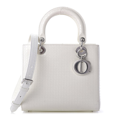 Christian Dior Patent Micro Cannage Medium Lady Dior White 1 of 10