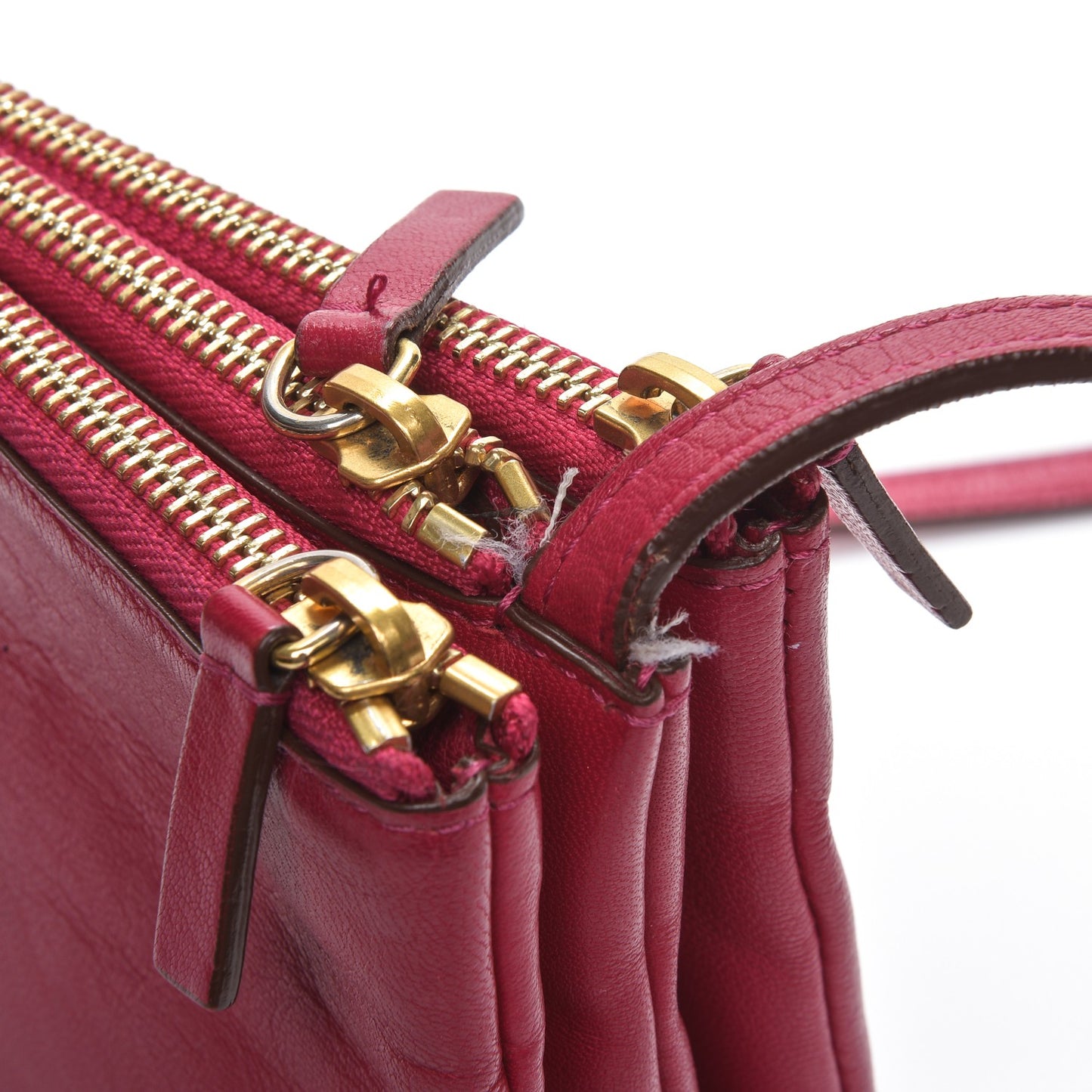Lambskin Small Trio Crossbody Bag Fuchsia