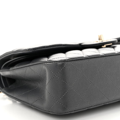 Chanel Caviar Quilted Medium Double Flap Dark Grey 9 of 12