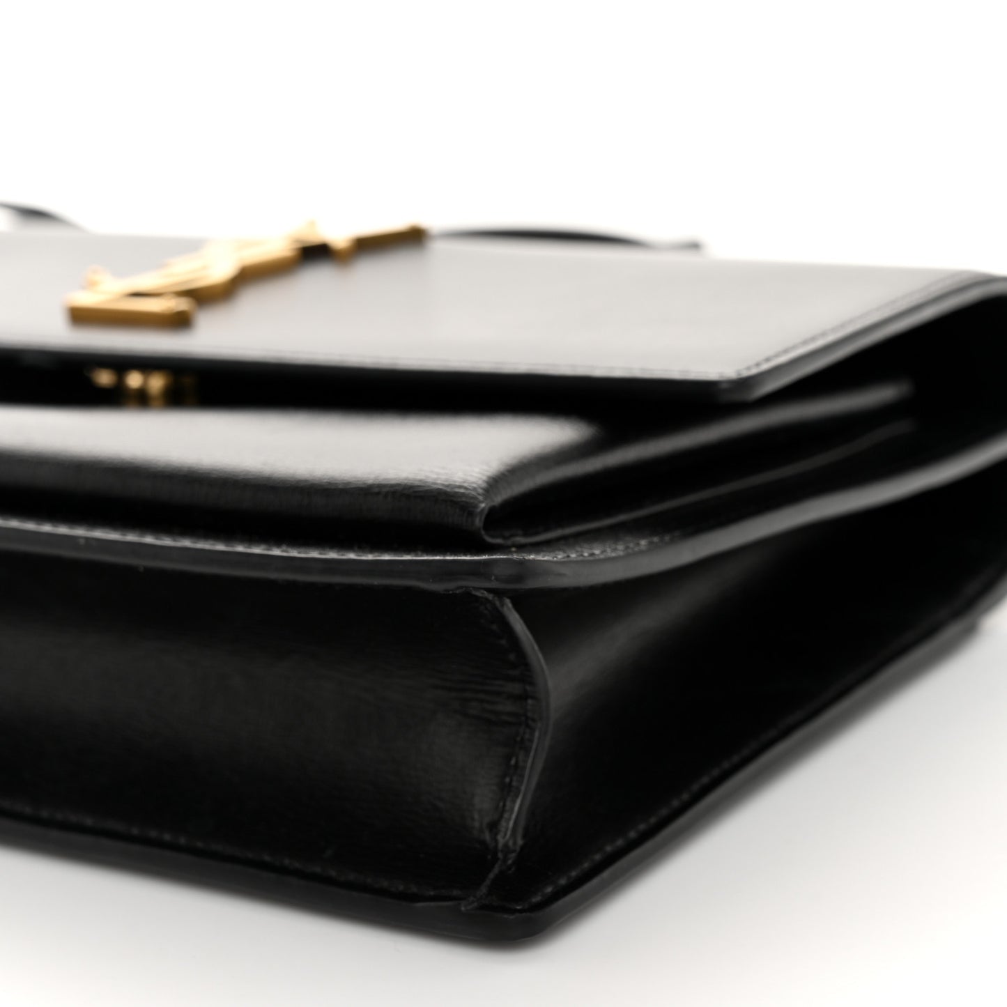SAINT LAURENT Smooth Calfskin Medium Monogram Sunset Satchel Black