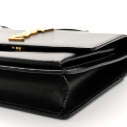 Saint Laurent SAINT LAURENT Smooth Calfskin Medium Monogram Sunset Satchel Black 8 of 9