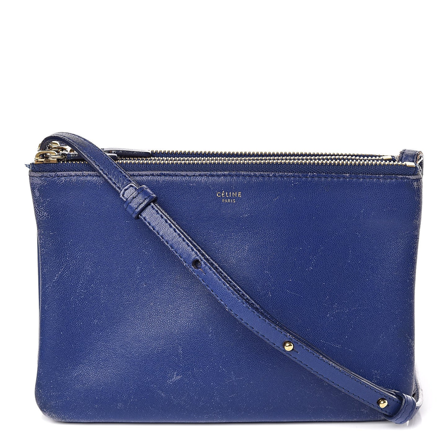 Lambskin Small Trio Crossbody Bag Violet Blue
