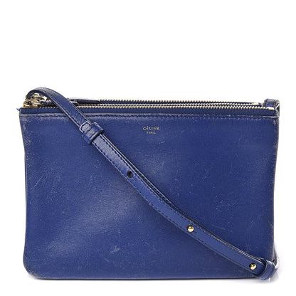 Celine Lambskin Small Trio Crossbody Bag Violet Blue 1 of 15