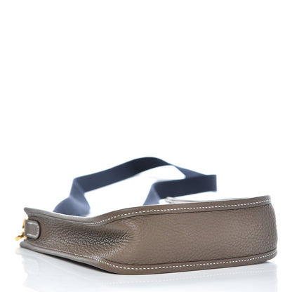 Hermes Taurillon Clemence Amazone Evelyne TPM Etoupe Bleu Indigo 4 of 8