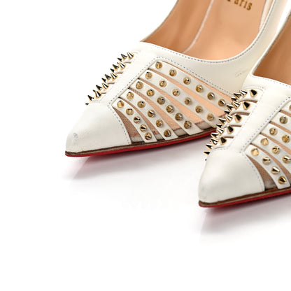 Christian Louboutin Kid Bareta 100 Pumps 38.5 Neige Light Gold 10 of 11