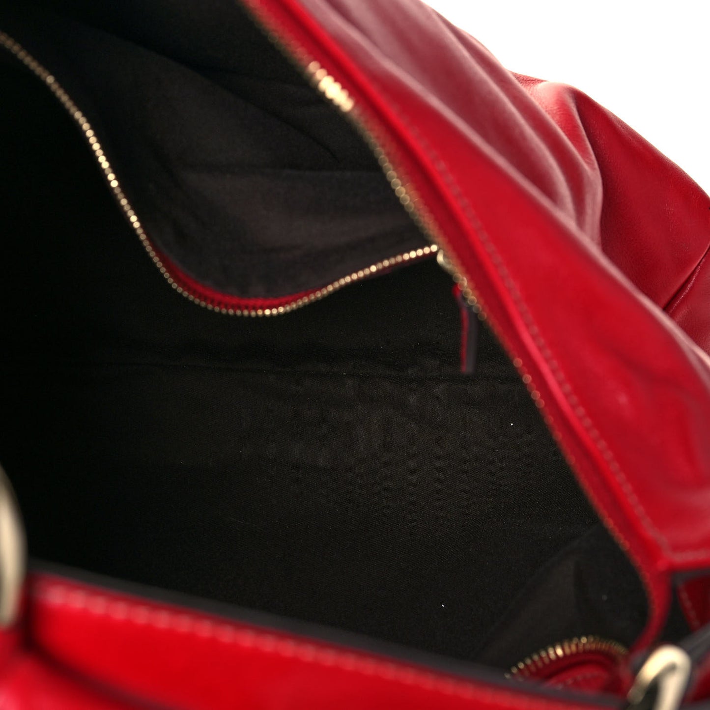 Calfskin Medium Horsebit Chain Hobo Red