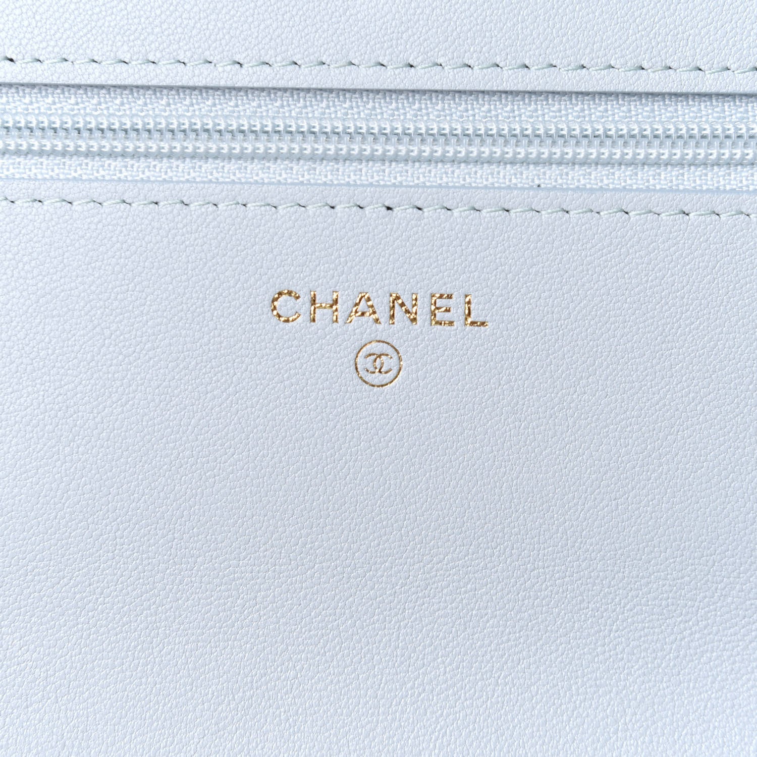 Chanel Lambskin Quilted Chanel 19 Wallet On Chain WOC Light Blue 6 of 12