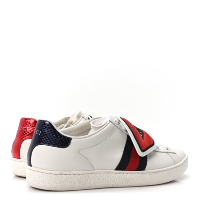 Gucci Calfskin Ayers Blind For Love Embroidered Womens Ace Sneakers 39 White 5 of 10