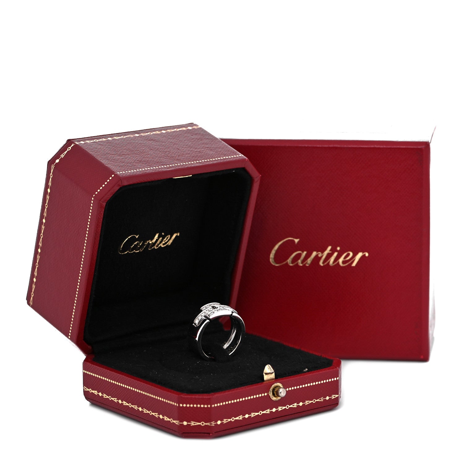 Cartier 18K White Gold Diamond Maillon Panthere Ring 53 6.5 6 of 6