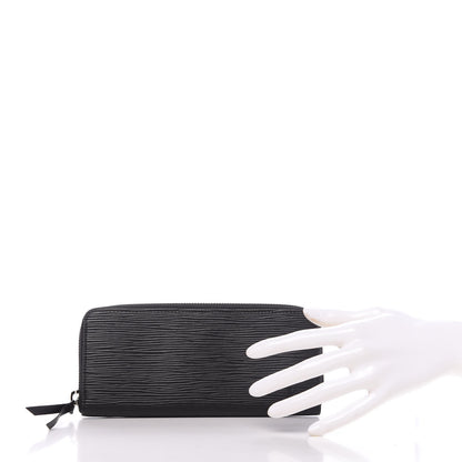 Louis Vuitton Epi Clemence Wallet Black 2 of 10