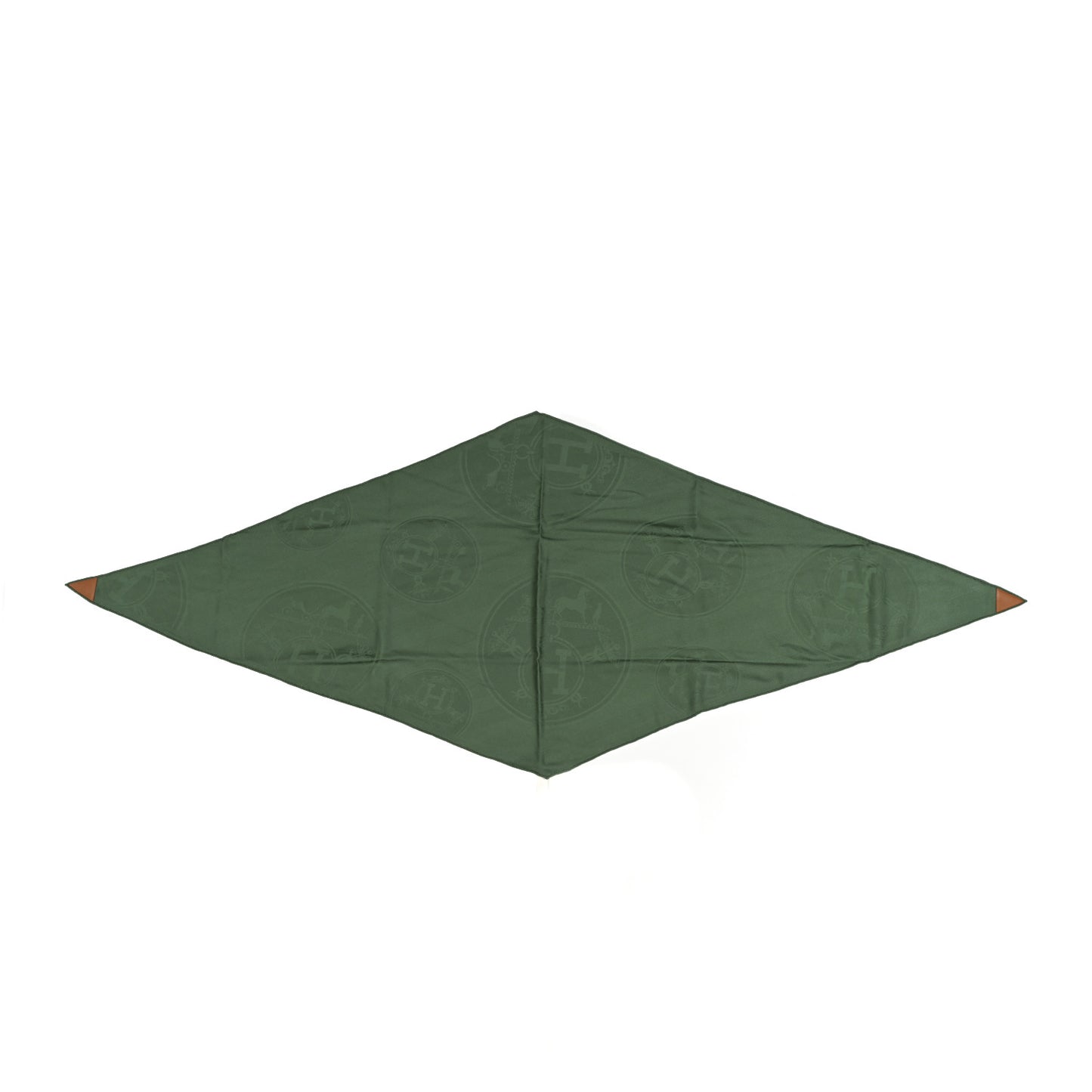 Cashmere Silk New Libris Losange Scarf GM Vert Sauge