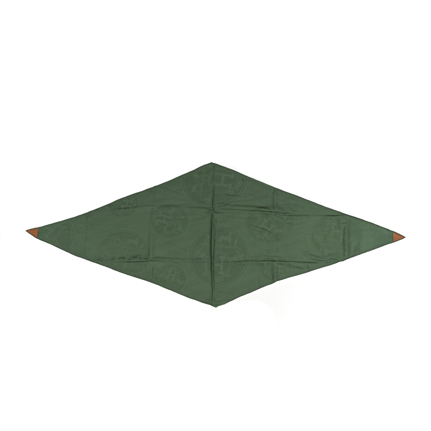 Hermes Cashmere Silk New Libris Losange Scarf GM Vert Sauge 1 of 3