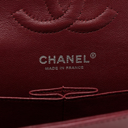 Chanel Striated Patent Quilted Medium Double Flap Burgundy 6 of 11