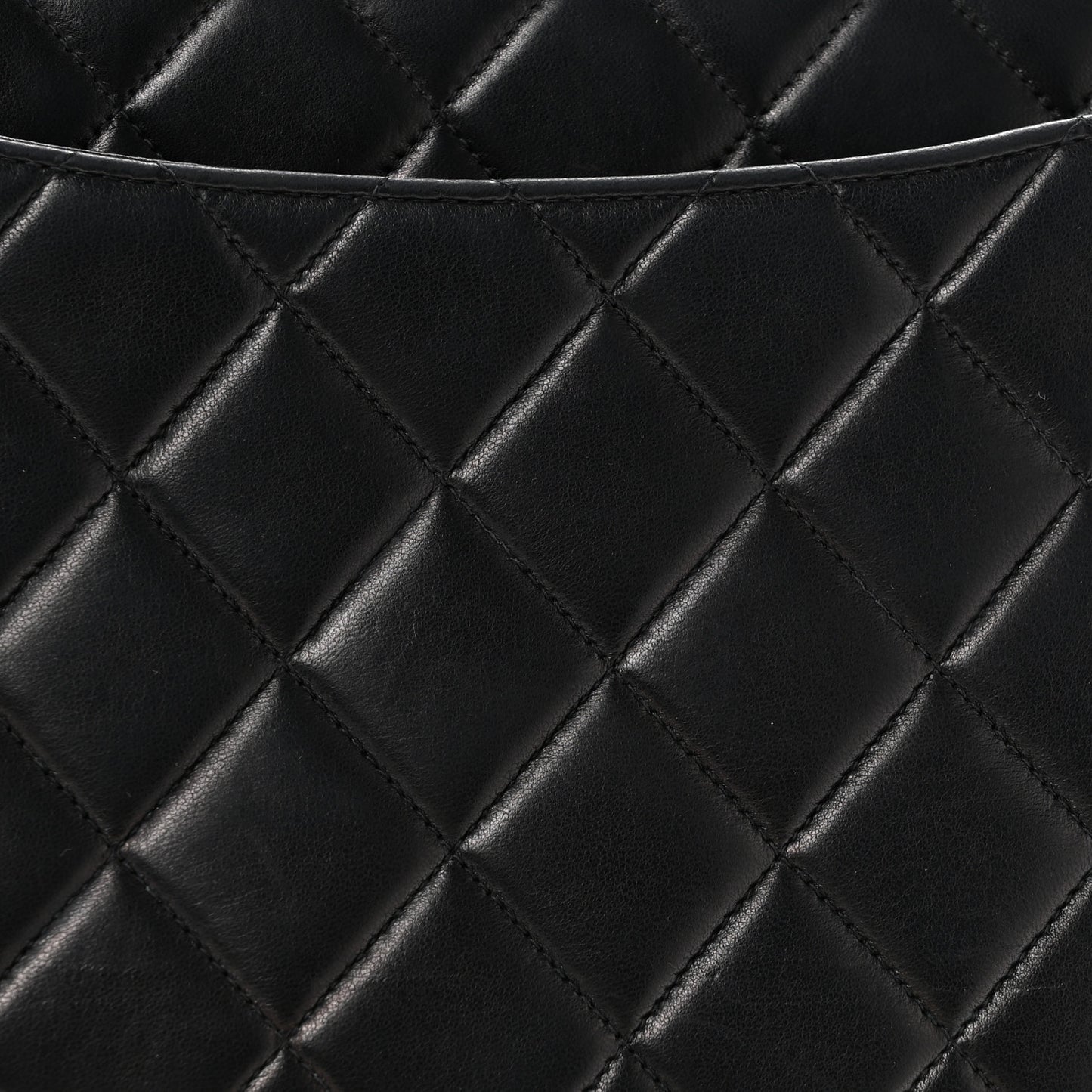 Lambskin Quilted XL Jumbo Single Flap Black