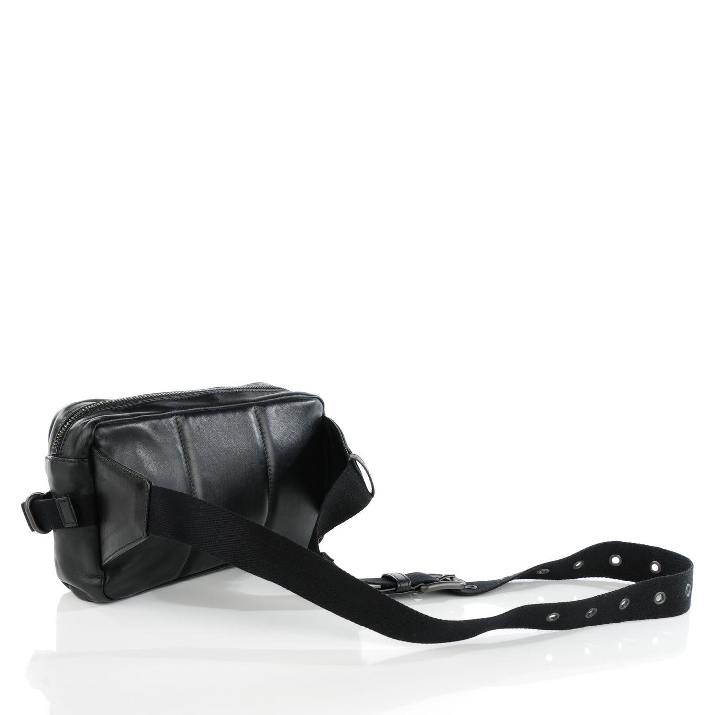 Calfskin Intrecciato Belt Bag Black