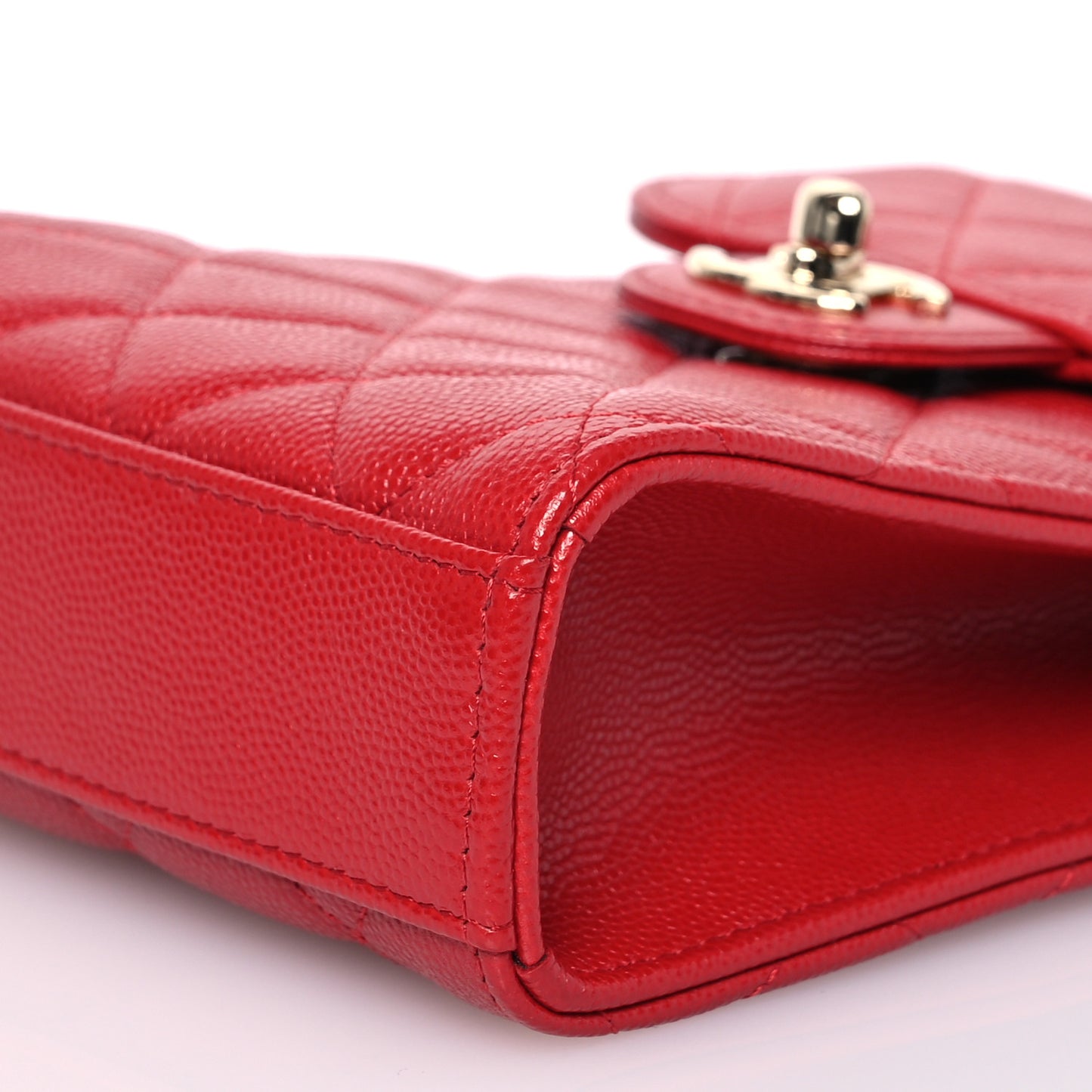 Caviar Quilted Classic Phone Holder Red