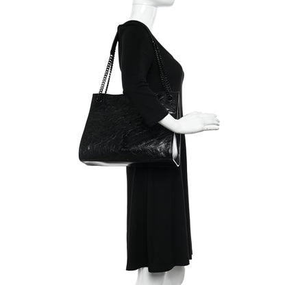 Saint Laurent Crinkled Calfskin Matelasse Monogram Medium Niki Shopper Tote Black 2 of 10