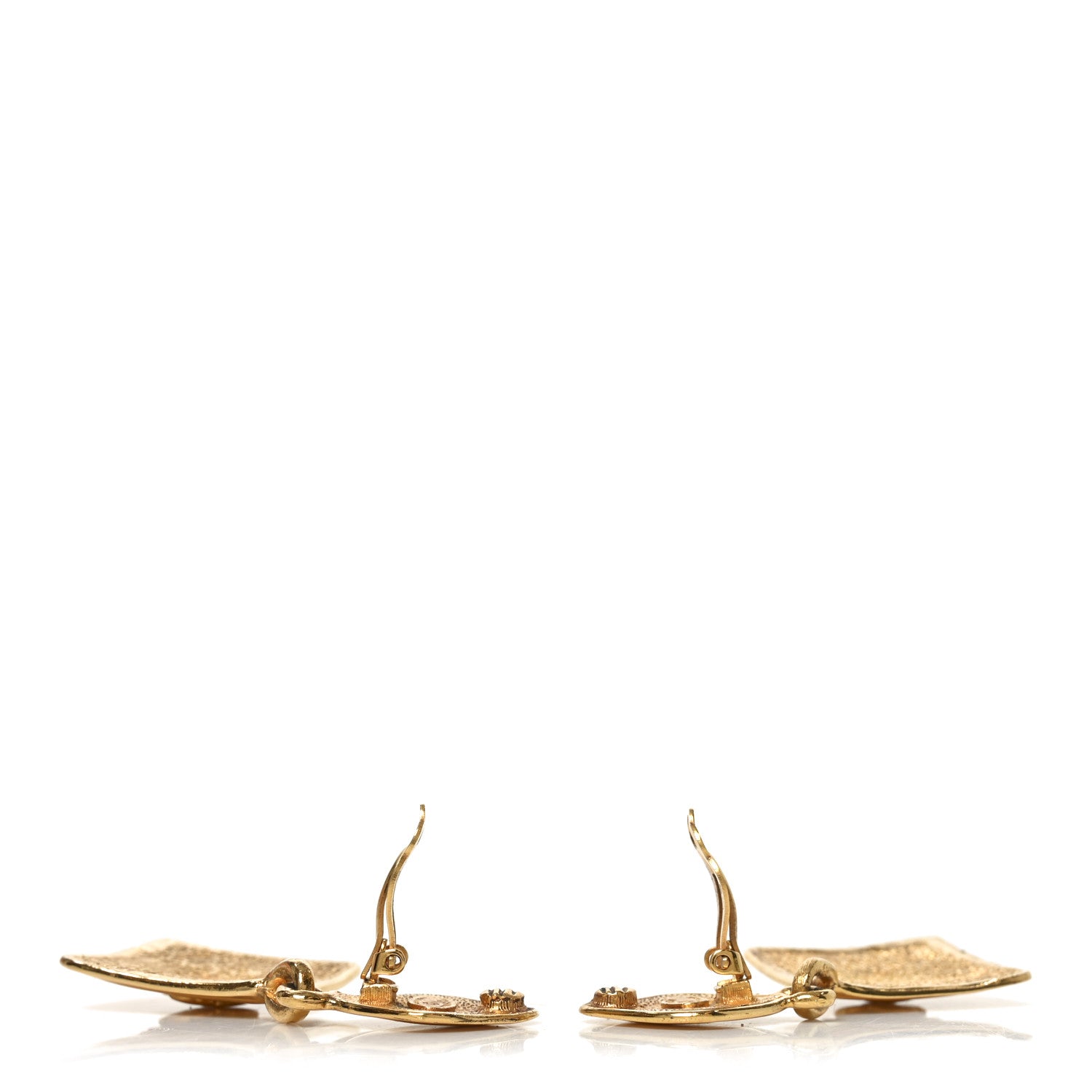 Chanel CC Drop Clip On Earrings Gold 3 of 4