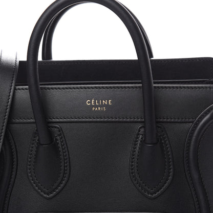 Celine Smooth Calfskin Nano Luggage Black 10 of 12