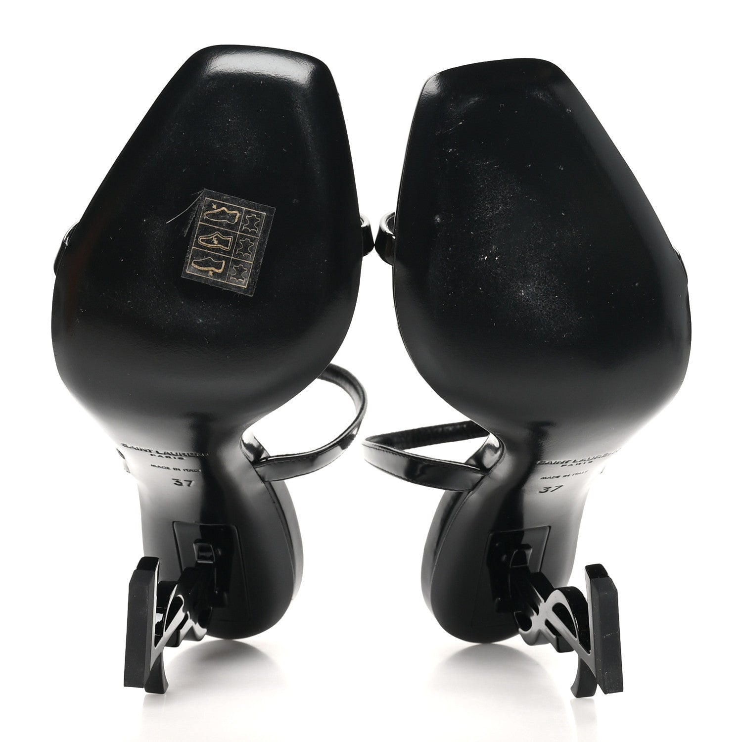 Saint Laurent Patent Calfskin Opyum 110 Sandals 37 Black 6 of 9